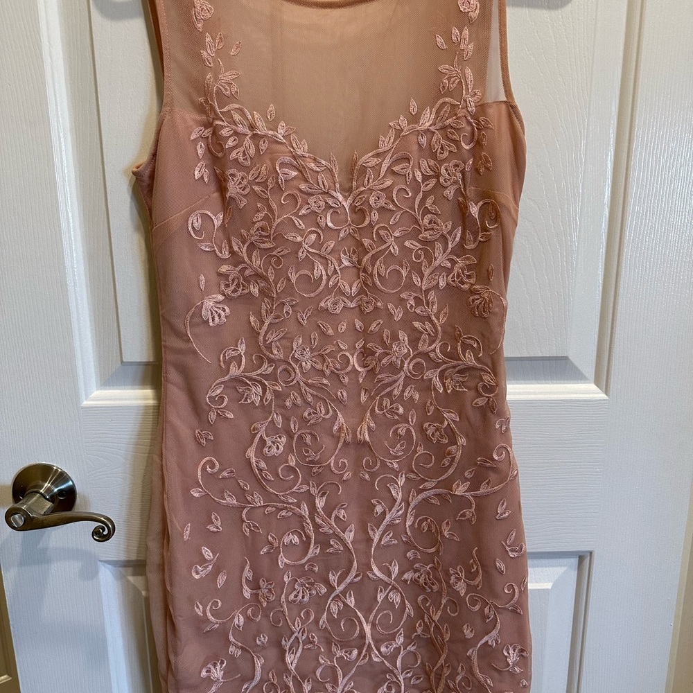 Elegant Pink Embroidered Dress